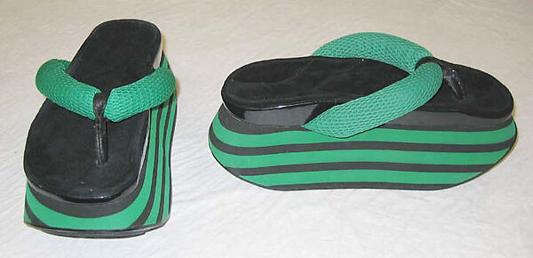 Sandals, Yohji Yamamoto (Japanese, born Tokyo, 1943), plastic (foam), leather, Japanese 