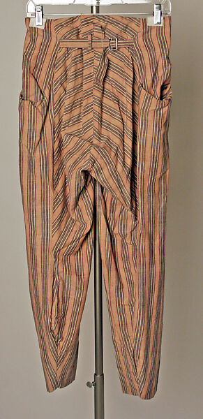 Trousers, Vivienne Westwood (British, 1941–2022), cotton, metal, British