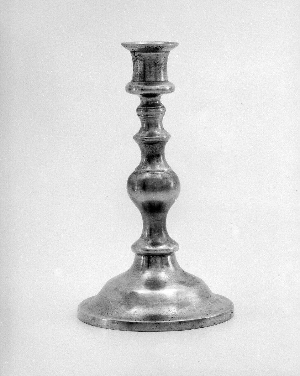 Candlestick, Sellew and Company (1832–60), Pewter, American 