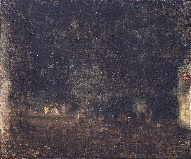 Nocturne in Green and Gold, James McNeill Whistler (American, Lowell, Massachusetts 1834–1903 London), Oil on canvas, American 