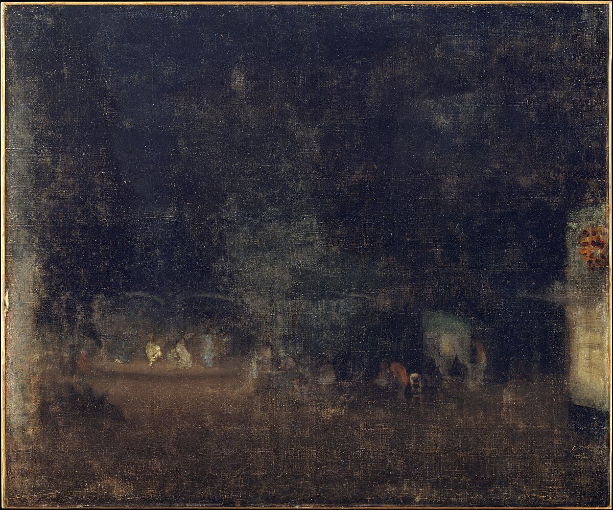 Nocturne in Green and Gold, James McNeill Whistler (American, Lowell, Massachusetts 1834–1903 London), Oil on canvas, American