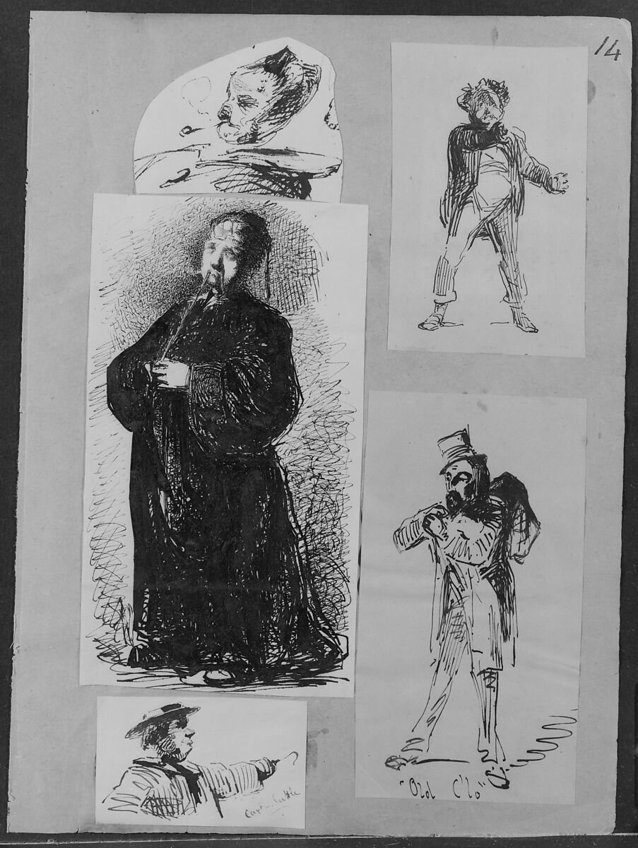 Old C'lo (from Sketchbook), James McNeill Whistler (American, Lowell, Massachusetts 1834–1903 London), Pen and iron-gall ink on yellow wove paper, American 