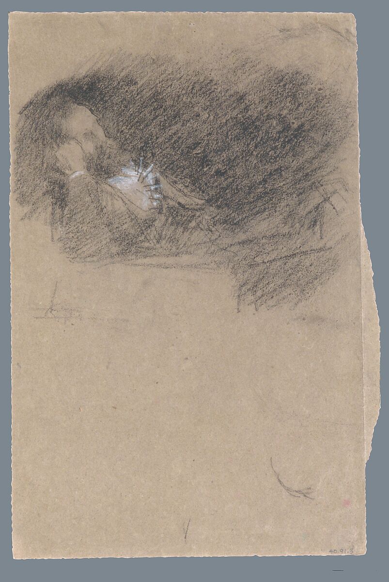 Portrait of Frederick R. Leyland, James McNeill Whistler (American, Lowell, Massachusetts 1834–1903 London), Conté crayon and white chalk on brown wove paper, American