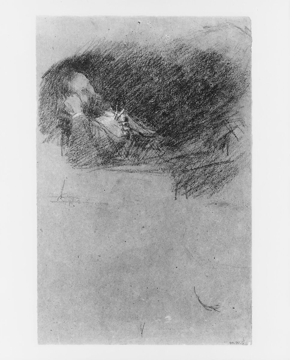 Portrait of Frederick R. Leyland, James McNeill Whistler (American, Lowell, Massachusetts 1834–1903 London), Conté crayon and white chalk on brown wove paper, American
