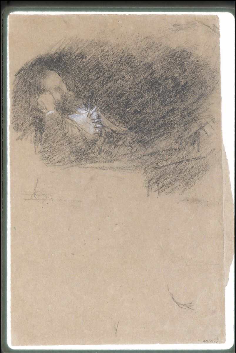 Portrait of Frederick R. Leyland, James McNeill Whistler (American, Lowell, Massachusetts 1834–1903 London), Conté crayon and white chalk on brown wove paper, American 