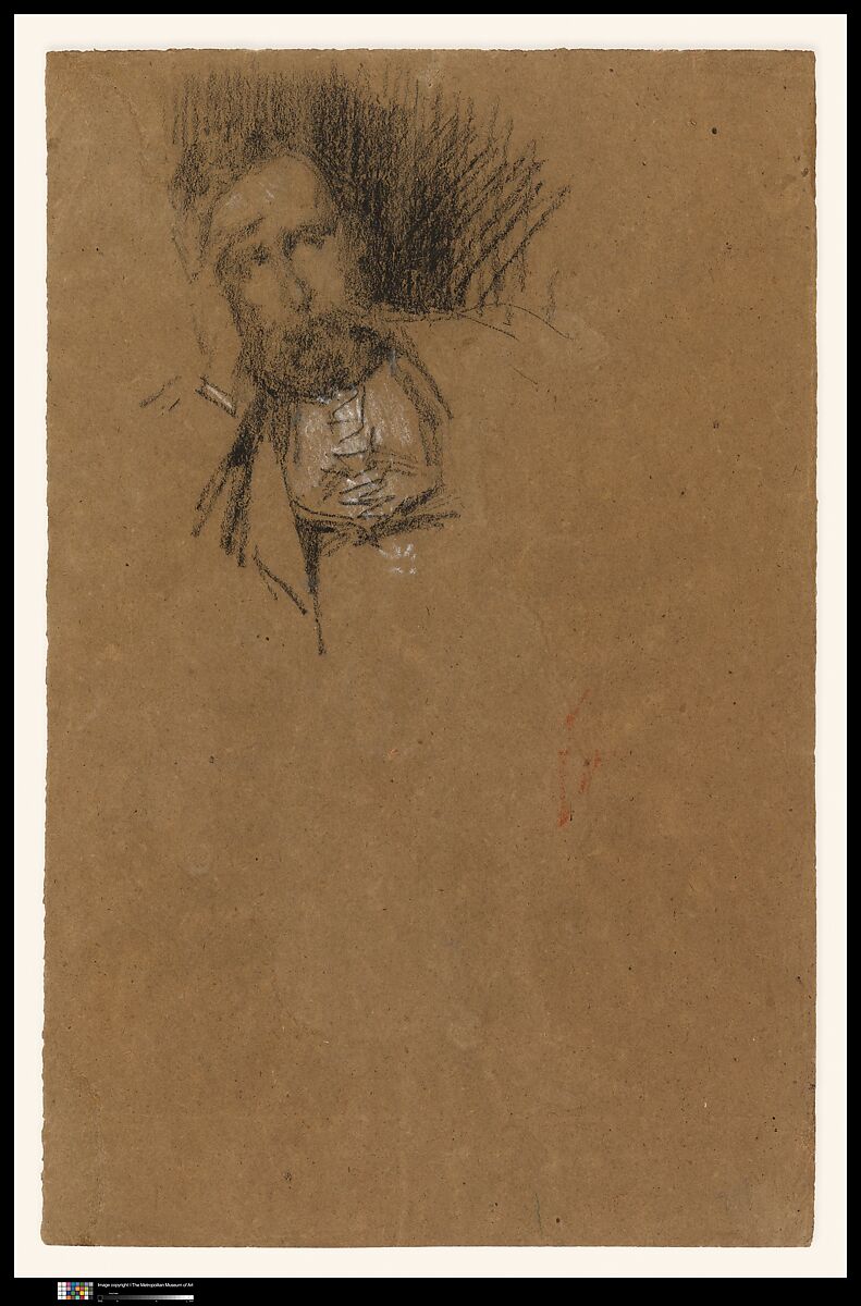 Portrait of Frederick R. Leyland, James McNeill Whistler (American, Lowell, Massachusetts 1834–1903 London), Conté crayon and white chalk on brown wove paper, American