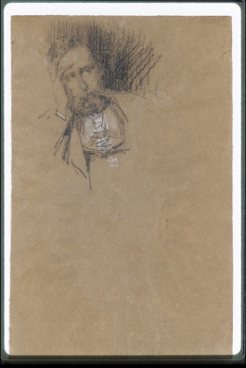 Portrait of Frederick R. Leyland, James McNeill Whistler (American, Lowell, Massachusetts 1834–1903 London), Conté crayon and white chalk on brown wove paper, American 
