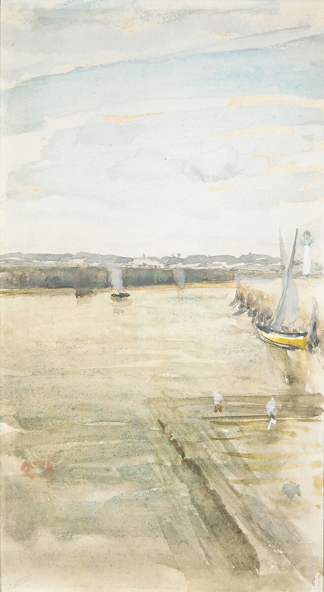 Scene on the Mersey, James McNeill Whistler (American, Lowell, Massachusetts 1834–1903 London), Watercolor and gouache on white wove paper, American