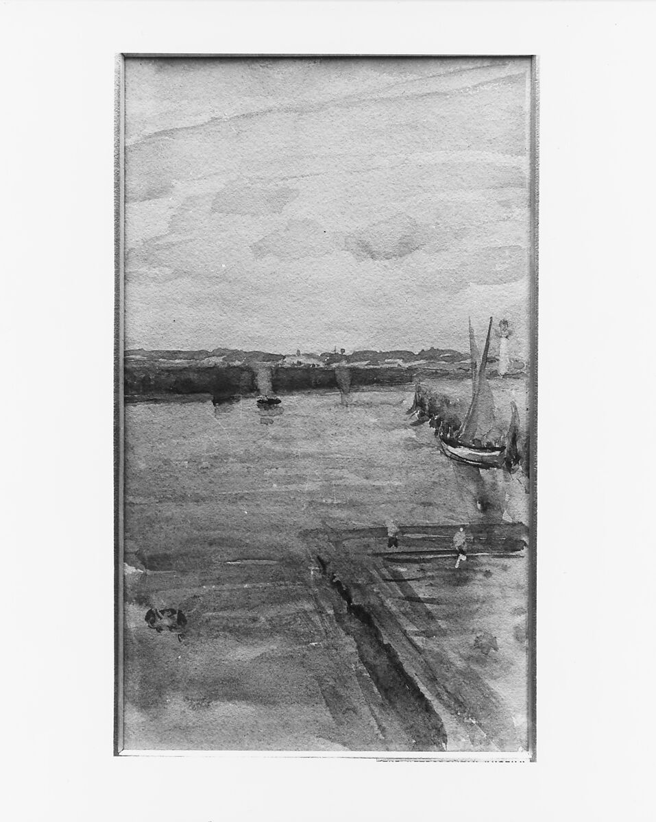 Scene on the Mersey, James McNeill Whistler (American, Lowell, Massachusetts 1834–1903 London), Watercolor and gouache on white wove paper, American