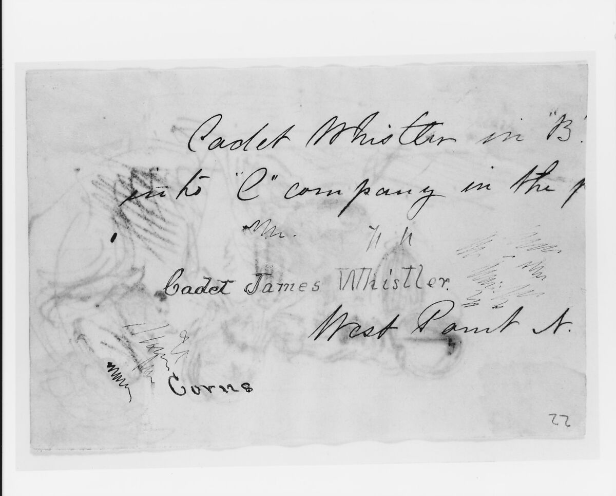 Two Men Drinking (Recto) (from Sketchbook), James McNeill Whistler (American, Lowell, Massachusetts 1834–1903 London), Brown ink on off-white laid paper, American
