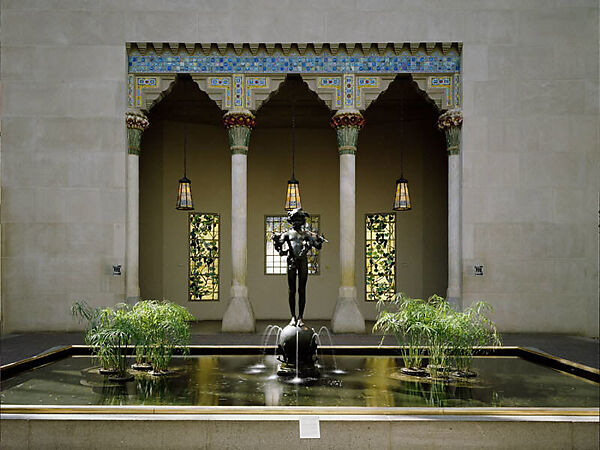Architectural Elements from Laurelton Hall, Oyster Bay, New York, Designed by Louis C. Tiffany (American, New York 1848–1933 New York), Limestone, ceramic, and Fravrile glass, American