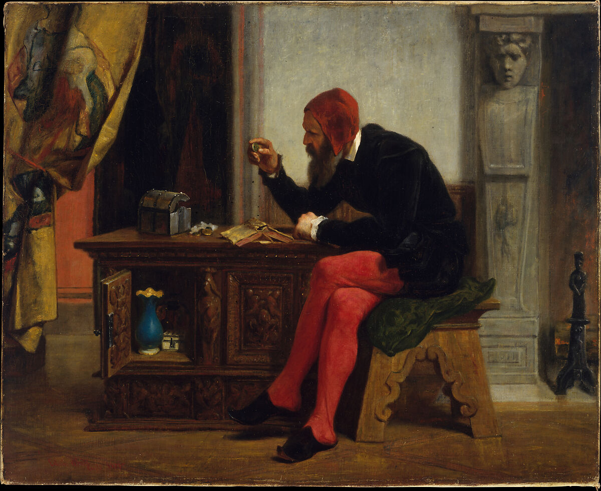 The Antiquary, Edwin White (1817–1877), Oil on canvas, American