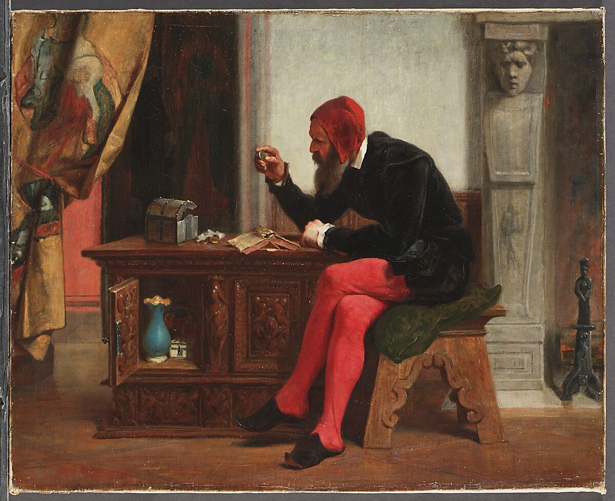 The Antiquary, Edwin White (1817–1877), Oil on canvas, American 