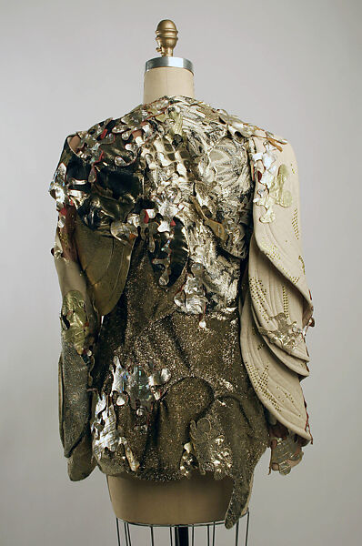 Jacket, As Four (American, 1999–2005), leather, synthetic, cotton, rhinestone, cellophane, American