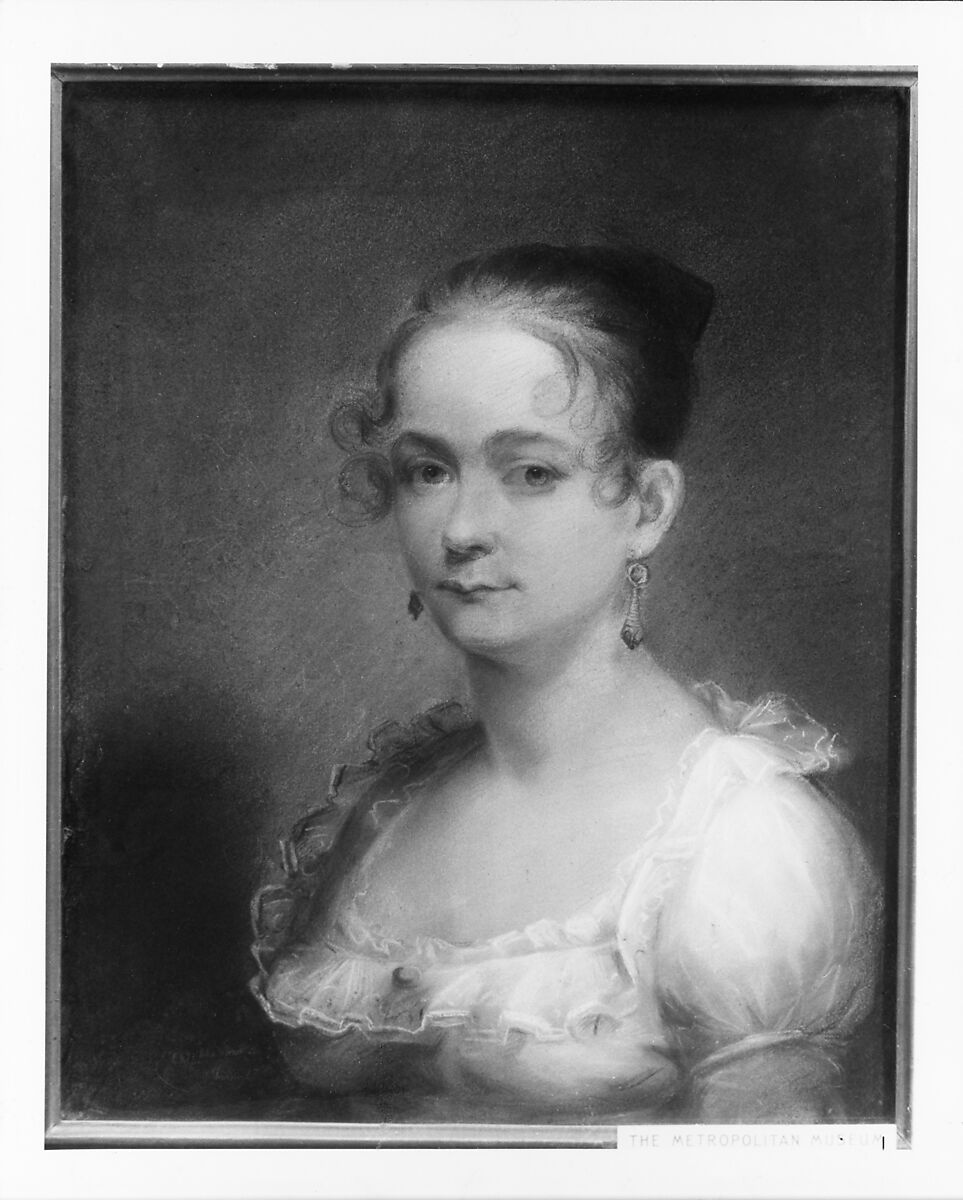Mrs. Ichabod M. Cushman (nee Nancy Blymer), Henry Williams (American, Boston, Massachusetts 1787–1830 Boston, Massachusetts), Pastel on blue wove paper laid down to tan paper, American