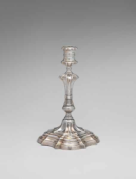 Candlestick, Marked by B. M., Silver, American 