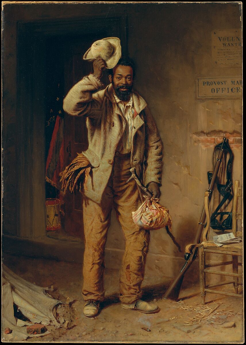 A Bit of War History: The Contraband, Thomas Waterman Wood (American, Montpelier, Vermont 1823–1903 New York), Oil on canvas, American 