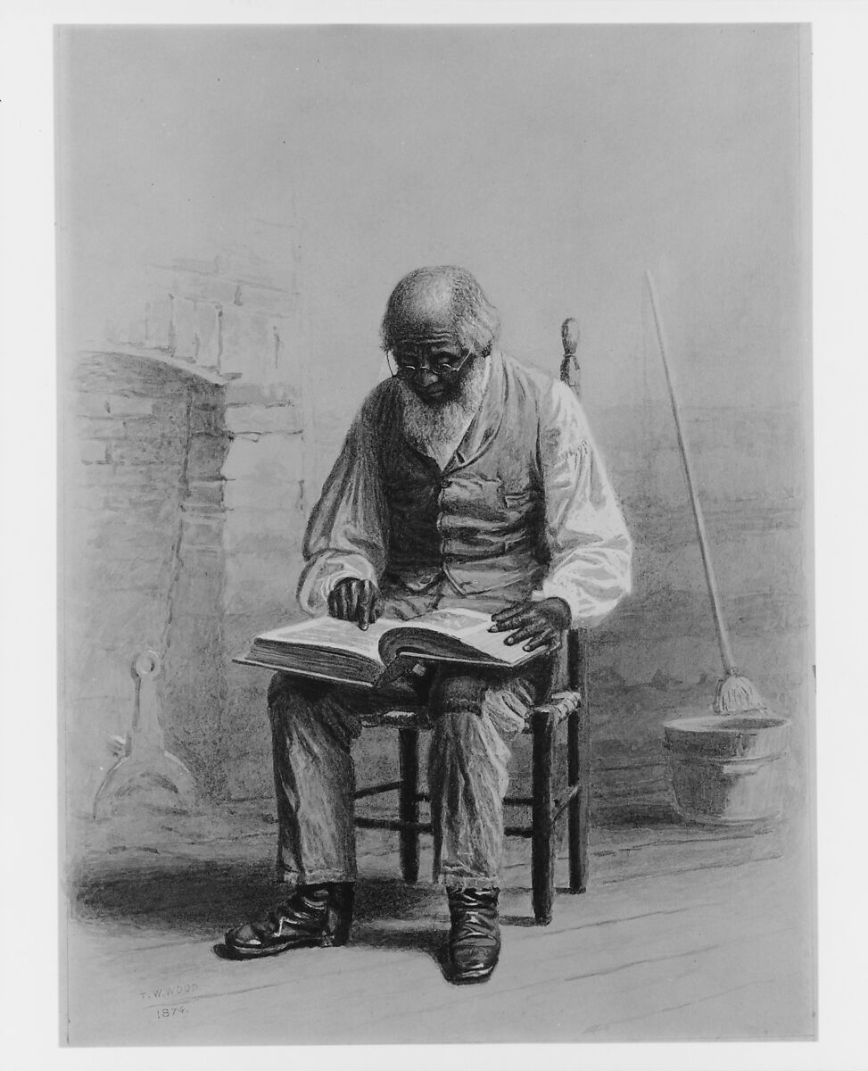 Reading the Scriptures, Thomas Waterman Wood (American, Montpelier, Vermont 1823–1903 New York), Watercolor, gouache, and graphite on light tan wove paper, American