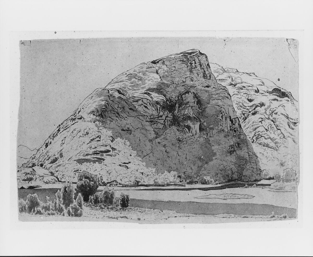 Mountain Landscape, Alexander H. Wyant (1836–1892), Watercolor on brown paper, American