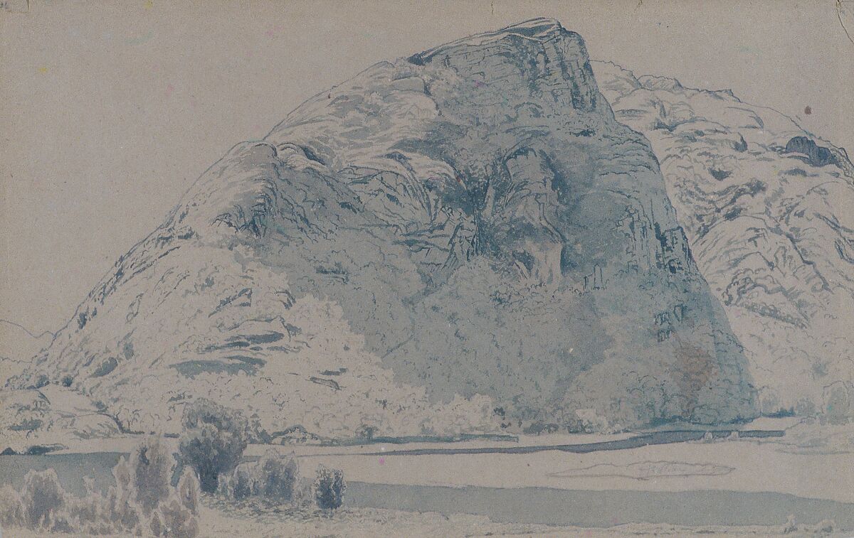 Mountain Landscape, Alexander H. Wyant (1836–1892), Watercolor on brown paper, American 