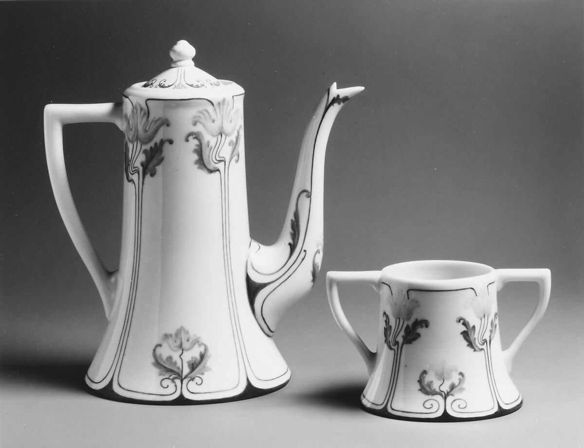 Coffeepot, Manufactured by Lenox, Incorporated (American, Trenton, New Jersey, established 1889), White bone porcelain, American