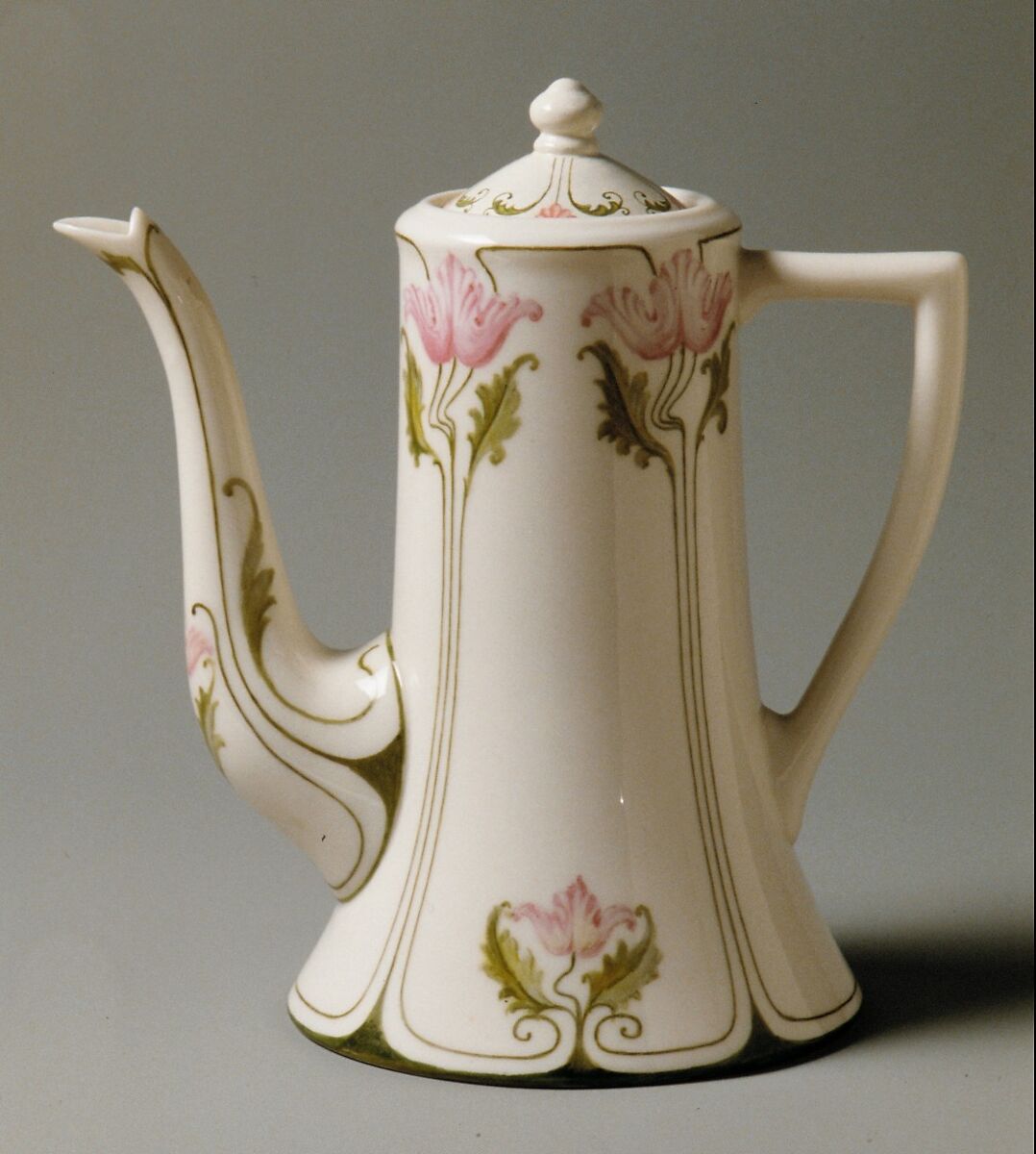 Coffeepot, Manufactured by Lenox, Incorporated (American, Trenton, New Jersey, established 1889), White bone porcelain, American
