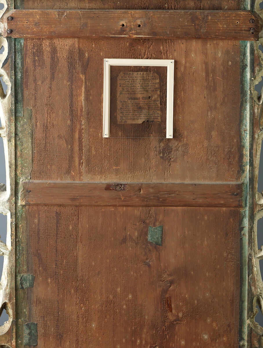 Looking Glass, John Elliott Sr. (1713–1791), Painted white pine, northern white cedar; mirror glass, American