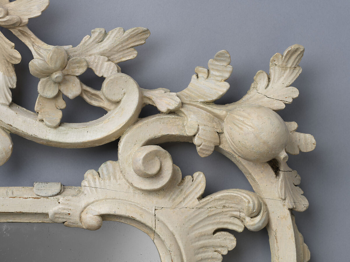 Looking Glass, John Elliott Sr. (1713–1791), Painted white pine, northern white cedar; mirror glass, American