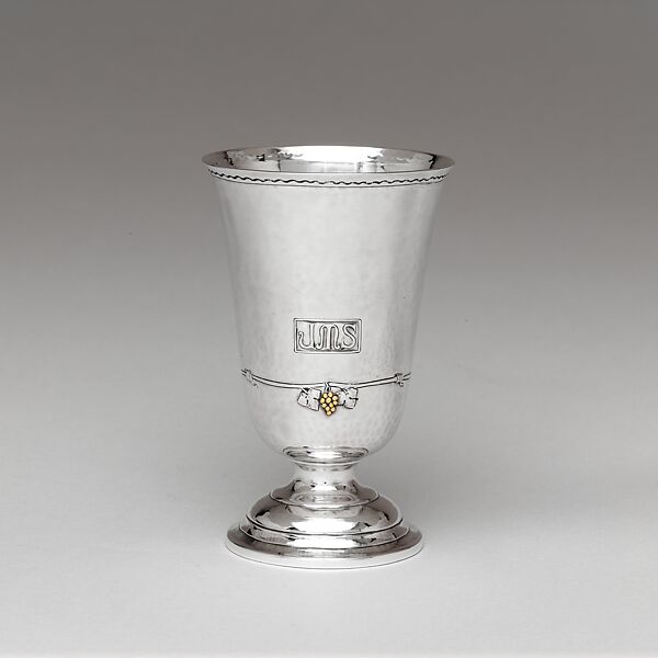 Wine goblet, Arthur J. Stone (1847–1938), Silver, gold, American 