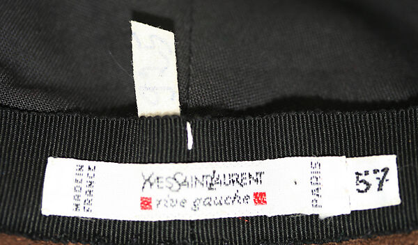 Hat, Yves Saint Laurent (French, founded 1961), cotton, leather, feathers, silk, French