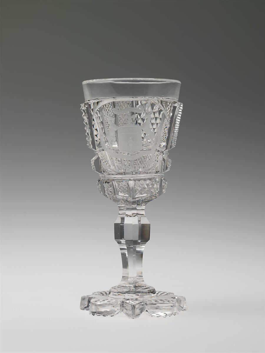 Wineglass, Dorflinger Glass Works (1865–1881), Blown, cut, and engraved glass, American 