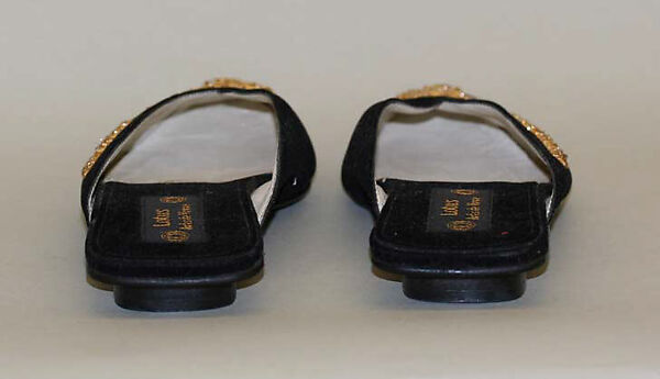 Shoes, a,b) silk, metallic, American