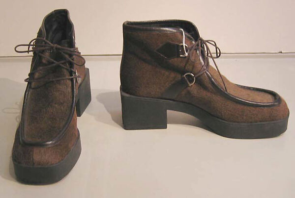 Boots, Fendi (Italian, founded 1925), a,b) leather, cotton, metal, rubber, Italian 