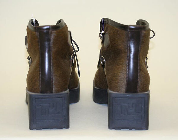 Boots, Fendi (Italian, founded 1925), a,b) leather, cotton, metal, rubber, Italian