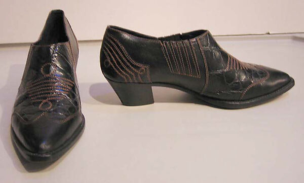 Shoes, Fendi (Italian, founded 1925), a,b) leather, silk, Italian 