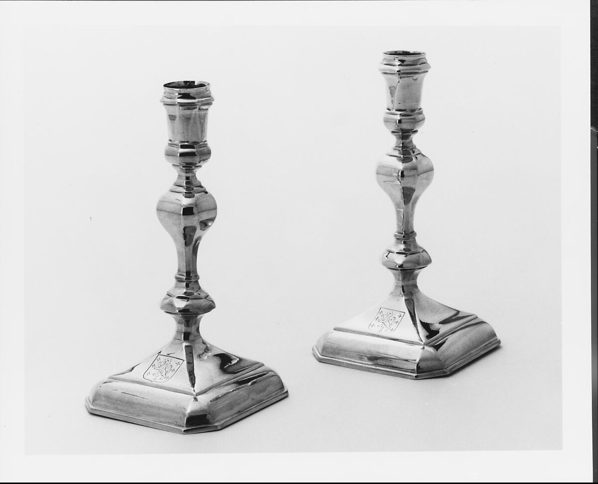 Candlestick, Edward Winslow (1669–1753), Silver, American