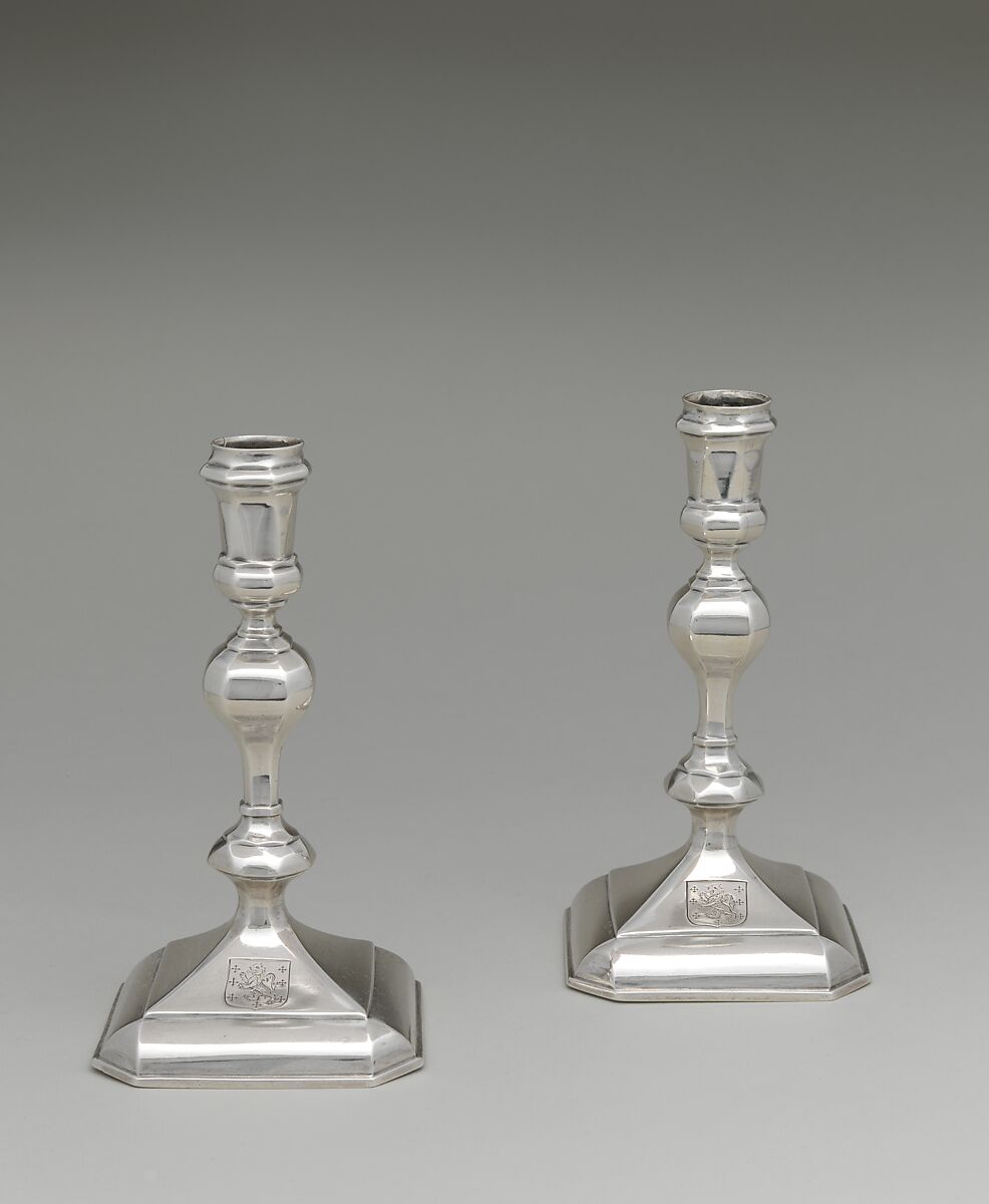 Candlestick, Edward Winslow (1669–1753), Silver, American 