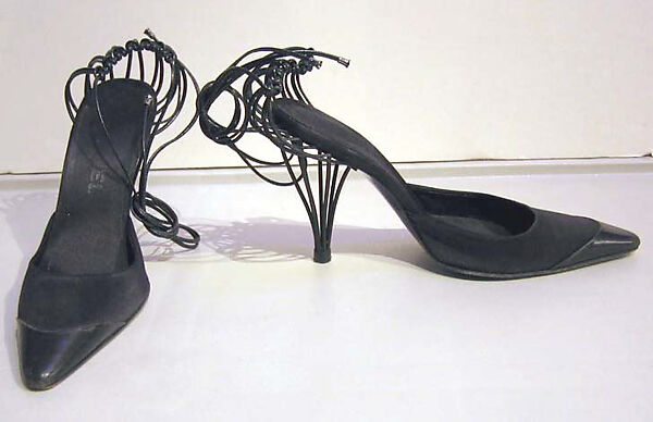 Shoes, House of Chanel (French, founded 1910), a,b) silk, leather, metal, French 