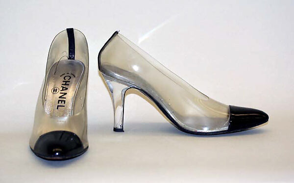 Shoes, House of Chanel (French, founded 1910), a,b) plastic (acrylic, vinyl), leather, French 