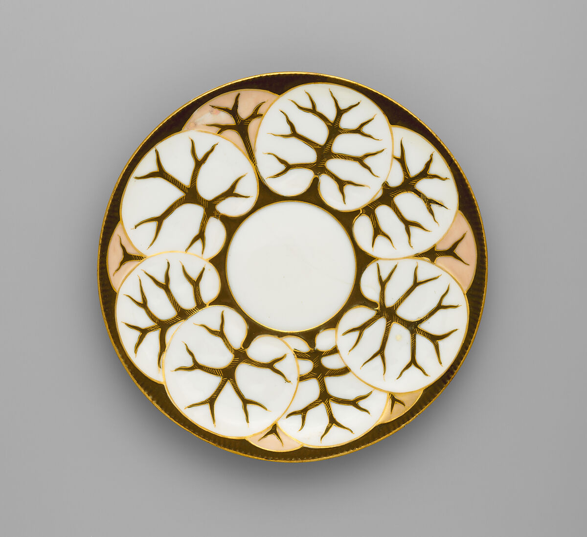 Cup and saucer, Ott and Brewer (American, Trenton, New Jersey, 1871–1893), Porcelain, American