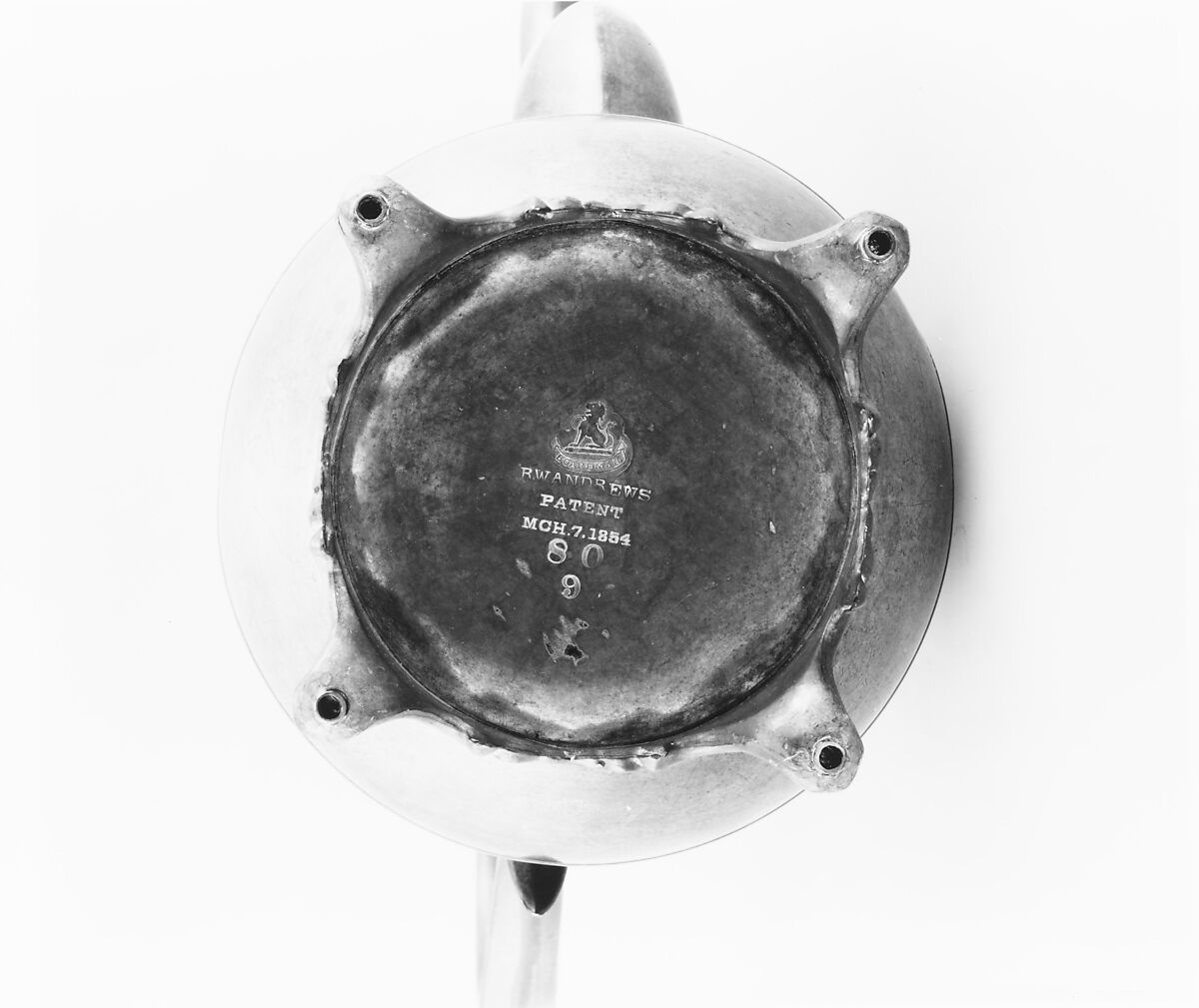 Coffeepot, Thomas Danforth Boardman (1784–1873), Britannia metal, American