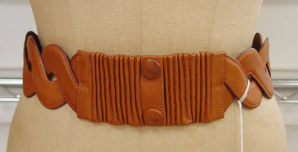 Belt, Valentino (Italian, born 1932), leather, Italian 