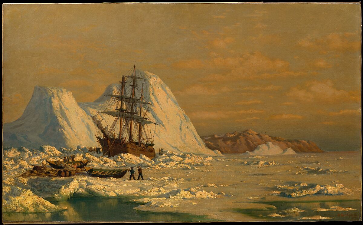 An Incident of Whaling, William Bradford (American, 1823–1892), Oil on canvas, American 