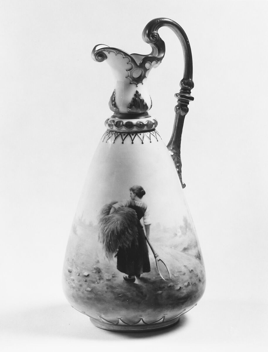 Ewer, Manufactured by Columbian Art Pottery (Morris and Willmore) (1893–1905), Porcelain, American