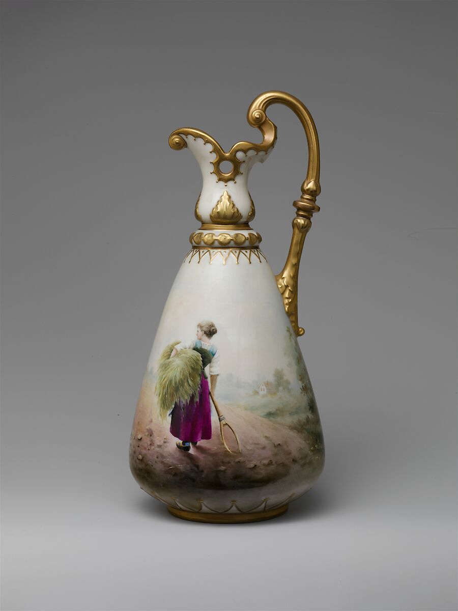 Ewer, Manufactured by Columbian Art Pottery (Morris and Willmore) (1893–1905), Porcelain, American