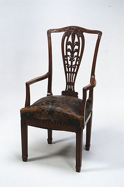 Armchair, Designed by Francis H. Bacon (1856–1940), Mahogany, tooled and painted leather, American 