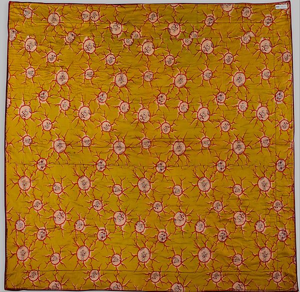 Quilt, Crazy pattern, Elizabeth Hickok Keeler (1847–1926), Silk, silk velvet, silk thread, metallic beads, and ink, American