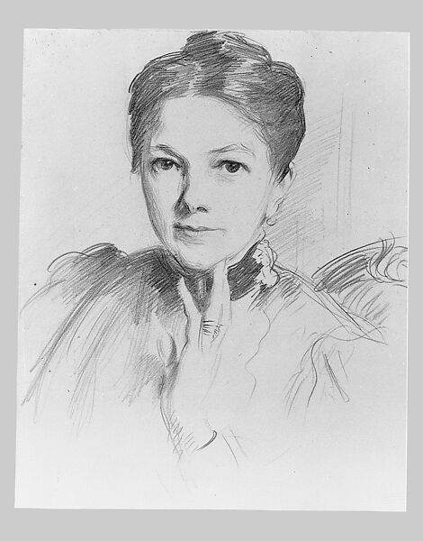 Mrs. Louis Ormond, John Singer Sargent (American, Florence 1856–1925 London), Graphite on off-white wove paper, American