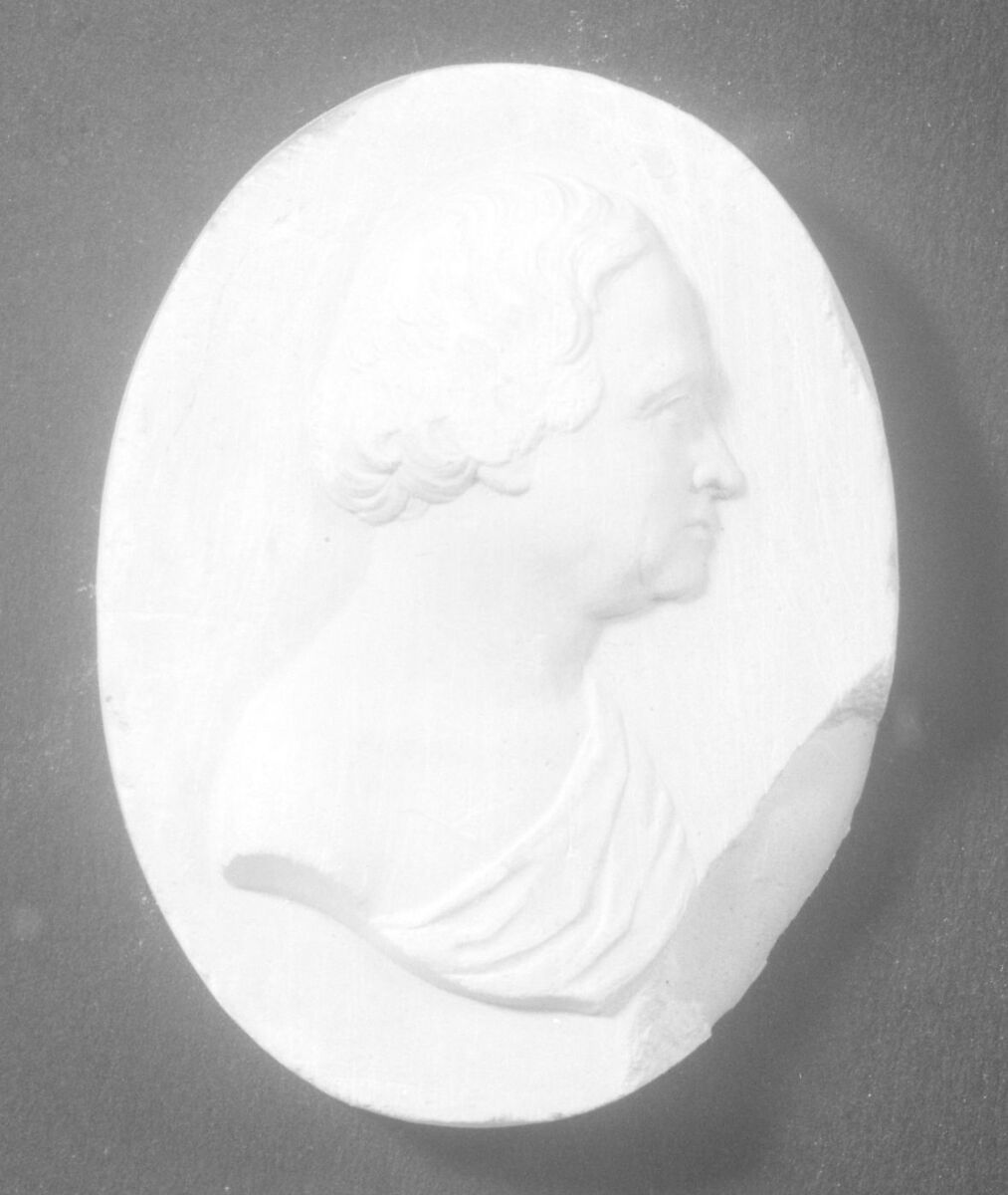 Cameo of a Gentleman, Erastus Dow Palmer (American, Pompey, New York 1817–1904 Albany, New York), Plaster, American 