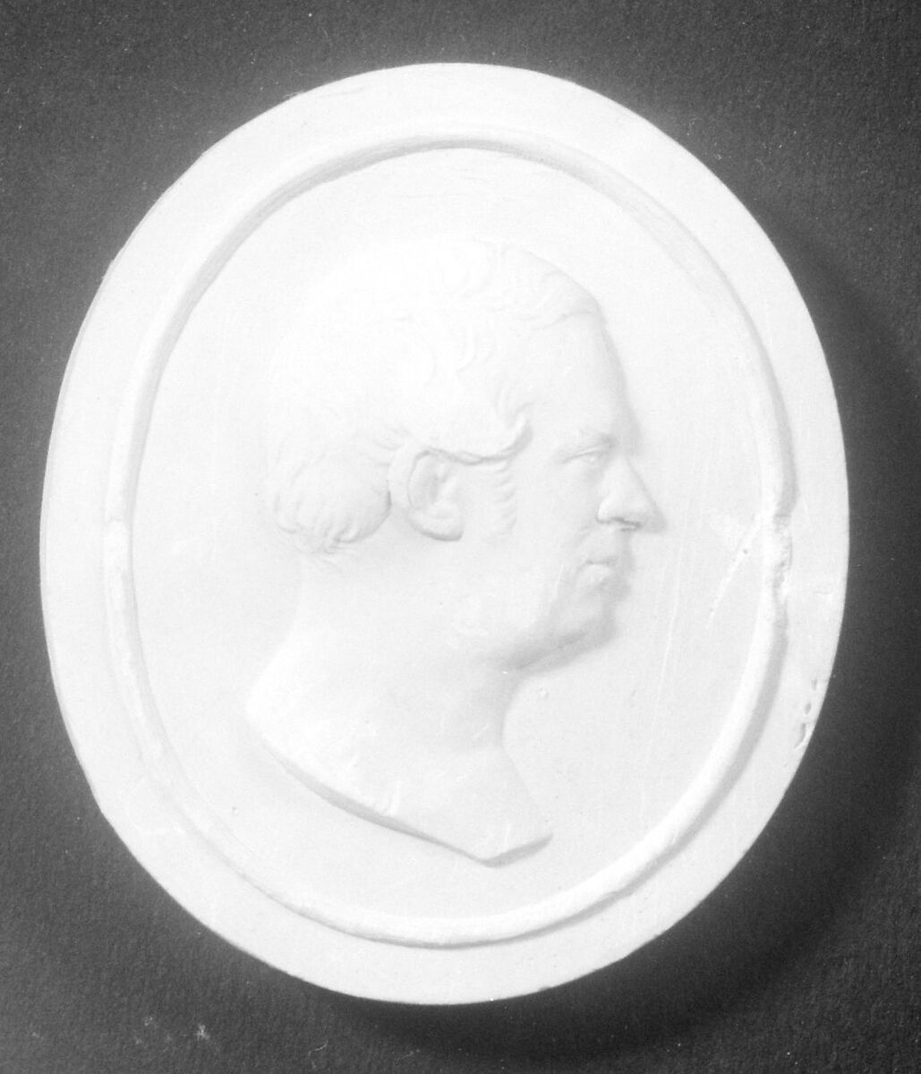 Cameo of a Gentleman, Erastus Dow Palmer (American, Pompey, New York 1817–1904 Albany, New York), Plaster, American 